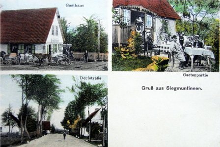 Postkarte aus Siegmuntinnen, Ostpreußen ca. 1912